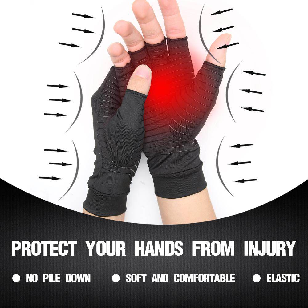 Compression Arthritis Glove Unisex Joint Pain Relief Half Finger Brace - Big J's Showstoppin' Store